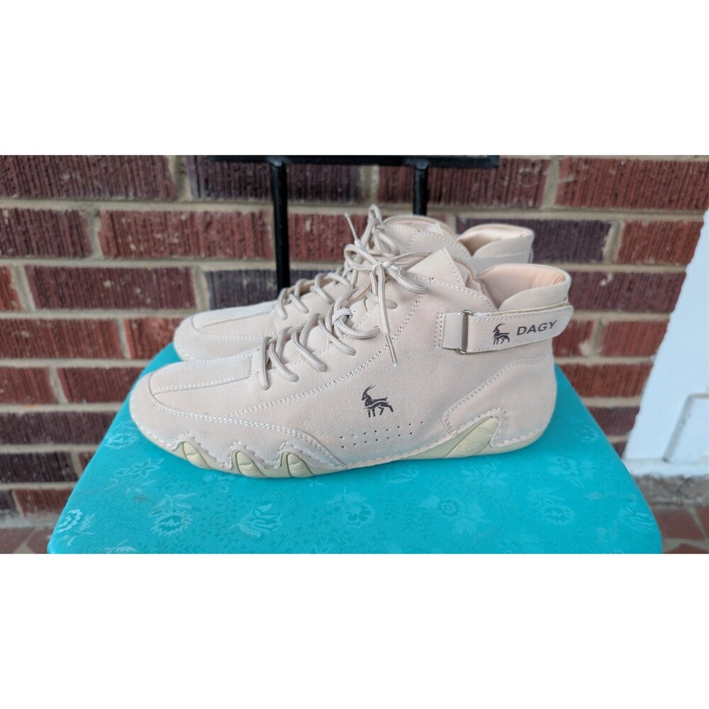DAGY Barefoot Minimalist Mid-top Sneakers -Tan  EU 45/US10.5